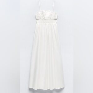NWT Zara Embroidered Poplin Dress